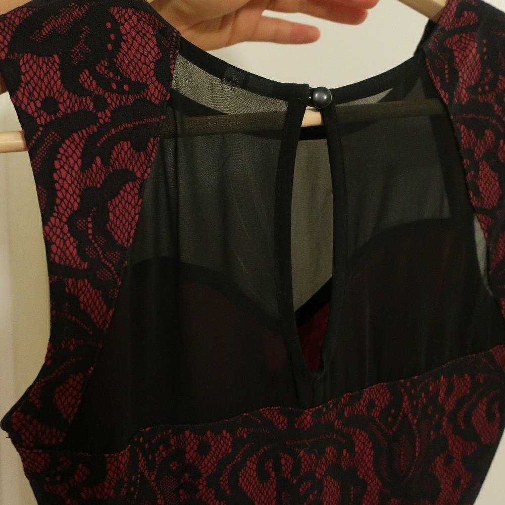 Red/black lace dress